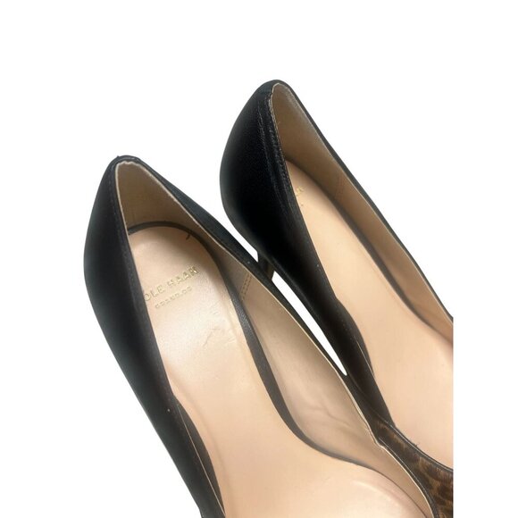 Cole Haan Womens Leopard Print Leather & Fur Pointed Toe Pumps Size 8B - Picture 4 of 5